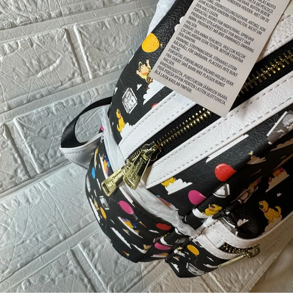 New Disney Parks Loungefly Mini Backpack Movie Up Black & White